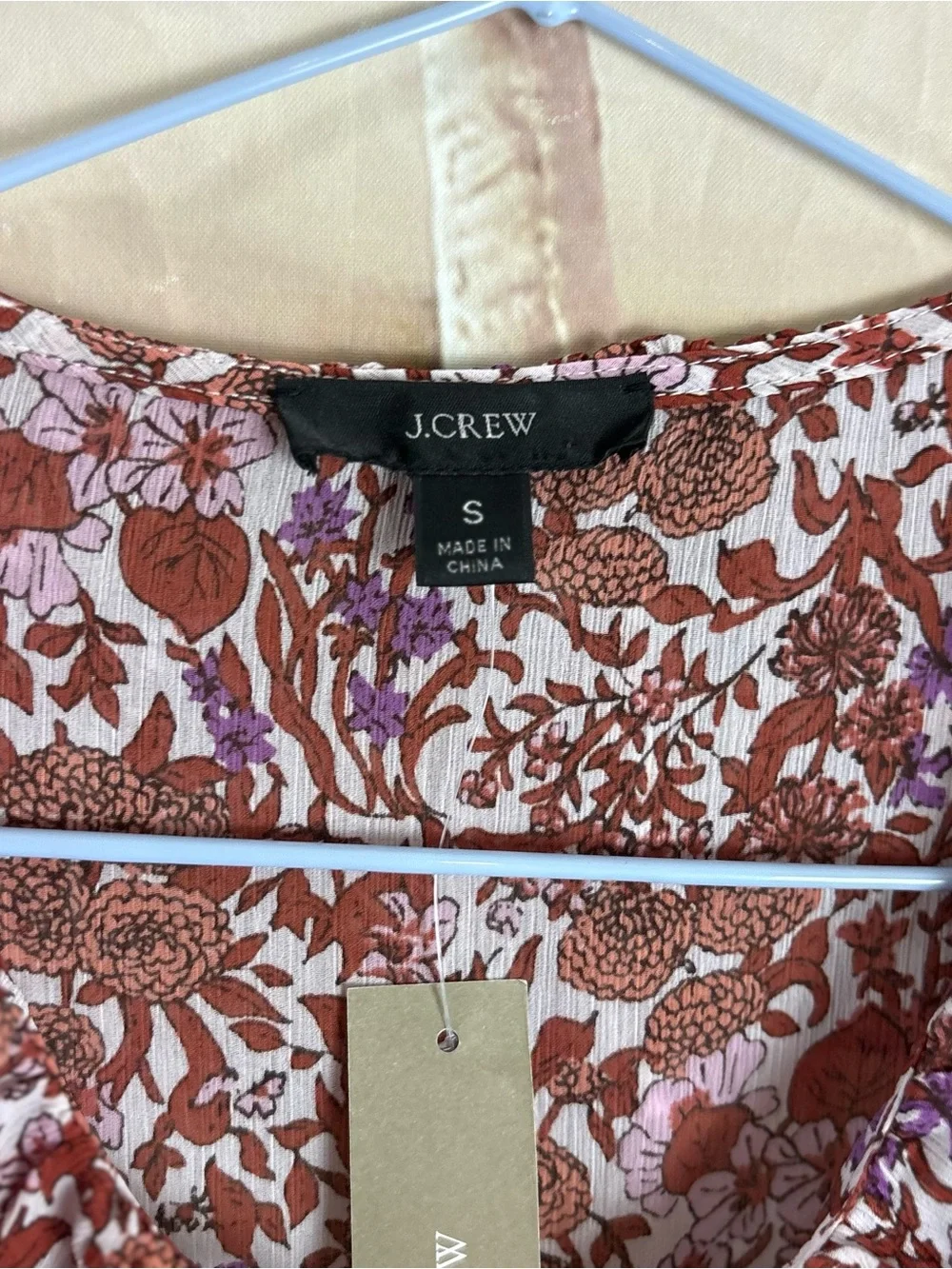 NEW J.Crew Ruffle Crinkle Chiffon Top in the "Fête Floral" print - Picture 9 of 9